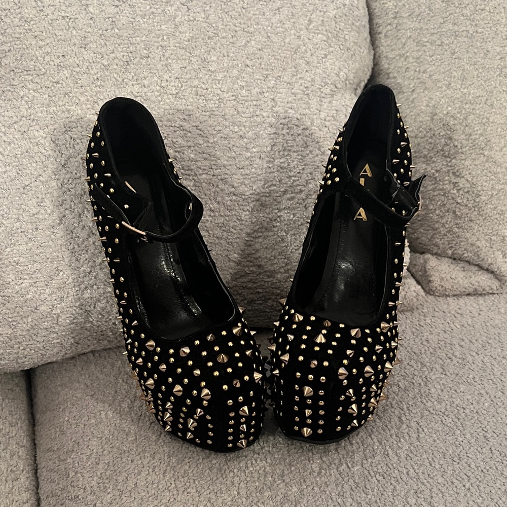 Alba Black Studded Heels